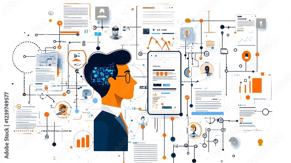 Leinwandbilder innovative ai powered kyc compliance system featuring a smart data processing dashboard with intuiti