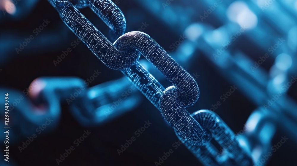 Poster digital chain link: secure data encryption technology
