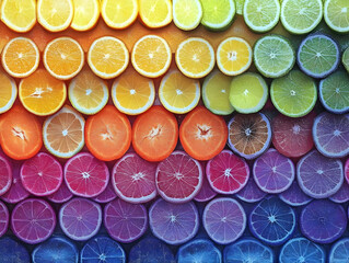 Rainbow Citrus Fruit Illustration