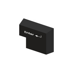 Illustration enter button shape 3d
