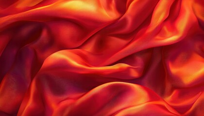 Obraz premium Abstract Draped Fabric in Vivid Red and Orange Hues