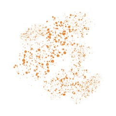 Abstract watercolor orange color splashes on transparent background in watercolor technique for postcards, websites, invitations, flyers, packaging products, patterns, any composition.