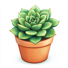 Fototapeta premium Succulent plant in terracotta pot, showcasing vibrant green leaves