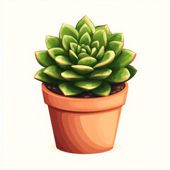 Fototapeta premium Succulent plant in terracotta pot with vibrant green leaves