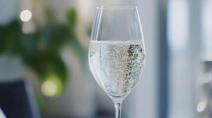 Festive Sparkling Wine in Elegant Glass