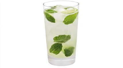 Fototapeta premium Refreshing Mint Lime Cocktail in Glass