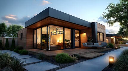 Peaceful and comfortable modern family home featuring an integrated plumbing system showcasing crucial home engineering in a suburban backyard setting with a architectural