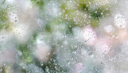Obraz premium Dewdrops Adorn A Spiders Web In Nature