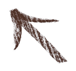 One brown drawn arrow isolated on white