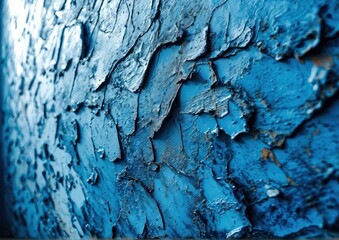 Fototapeta premium Old Blue Ripped and Creased Grunge Wall Background. Ideal for vintage design projects, textured backgrounds, or creative layouts