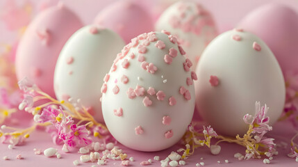 easter eggs in a basket