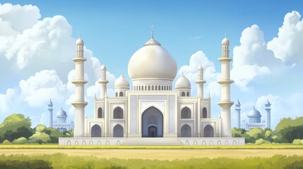 Obraz premium Mosque under silver sky