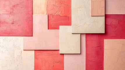 Fototapeta premium Abstract Textured Wall Art in Shades of Pink and Beige
