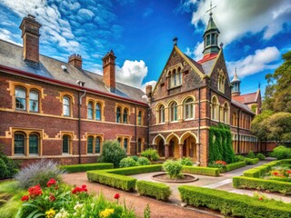 Obraz premium A Melbourne landmark, Abbotsford Convent stands as a testament to Victorian architecture, a National Heritage-listed convent.