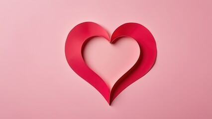 pink heart on red background