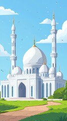 Fototapeta premium Mosque under blue sky