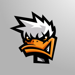 Angry Duck cartoon mascot logo