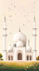 Obraz premium Mosque under beige sky