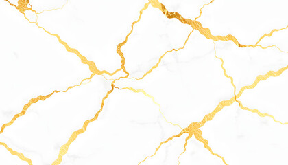 Obraz premium white marble texture with golden veins, digital art. isolated with white shades