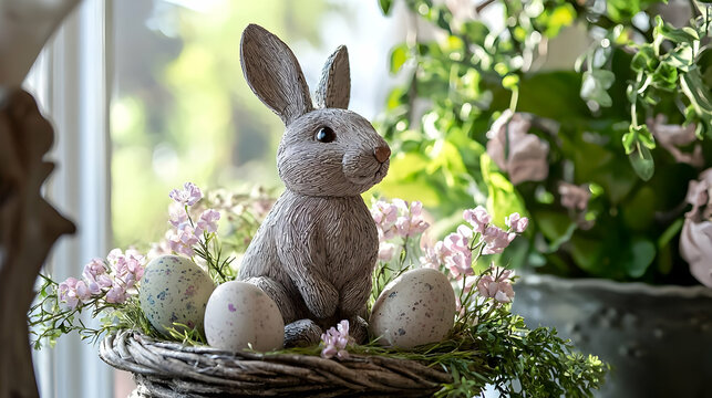 easter bunny with easter eggs - Powered by Adobe