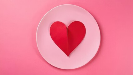 pink heart on white background