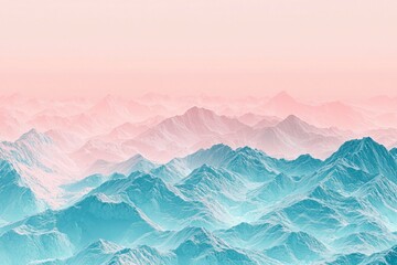 Fototapeta premium Serene Pastel Mountainscape A Tranquil Vista