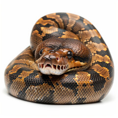 Fototapeta premium striking ball python with intricate patterns and poised stance