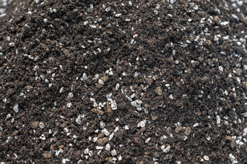 Full frame shot of good potting soil mix for planting cactus and succulents. Soil for cactus plants...