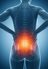 腰の痛み｜患部｜イラスト素材｜Lower back pain | Affected area | Woman | Illustration material