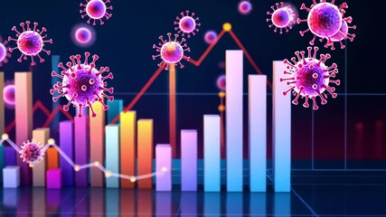 A colorful data visualization showing virus effects on public health. - Powered by Adobe