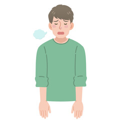 Fototapeta premium ため息をつく男性