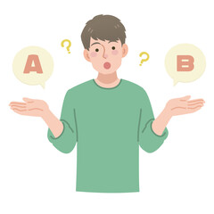 選択に迷う男性