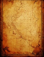 Obraz premium aged paper background with grunge map detail 