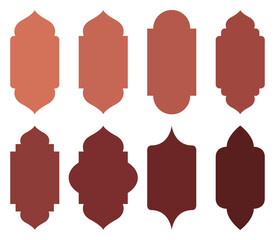 Collection of Red Oriental Sstyle Islamic Arches with Modern Boho Mosque Dome