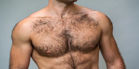 Male body with dense body hair