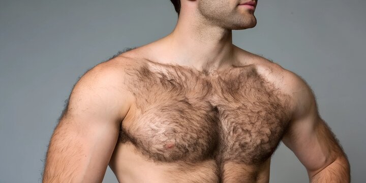 Male body with dense body hair