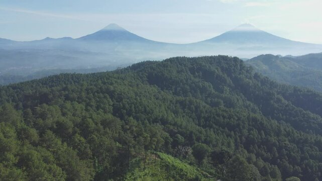 mountain landscape with clouds In the morning