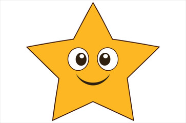 Five pointed yellow star icon. Cartoon illustration of five pointed yellow star vector icon for design element