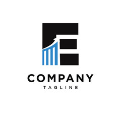 Letter E Trading Logo Icon Vector