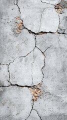 Cracked Concrete Wall Texture: A Grey, Weathered Surface