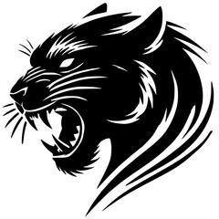 Black panther portrait silhouette