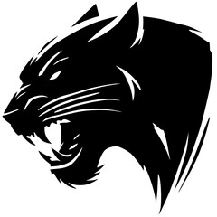 Black panther portrait silhouette