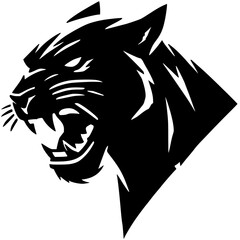 Black panther portrait silhouette © Breck