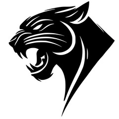 Black panther portrait silhouette