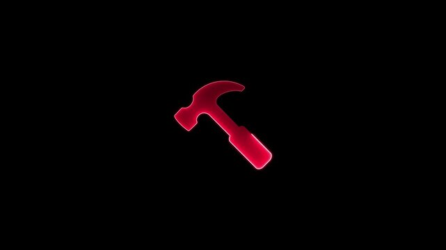 hammer and screwdriver. Symbol or sign for smith, blacksmith, metalwork, repair, carpenter, carpentry,mers icon on a black background.