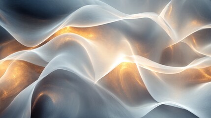 Fototapeta premium Abstract Golden And White Wave Pattern Design