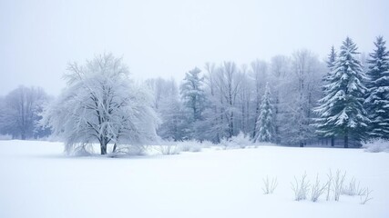 Snow covered tree with intricate branches covered in white snow, creating a serene winter scene, cold, outdoor, serene