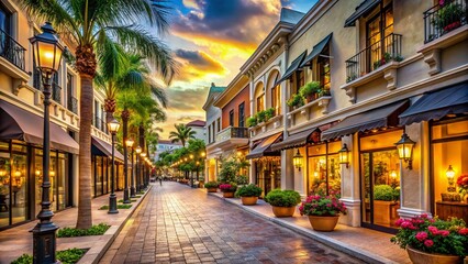 Fototapeta premium Luxurious Shopping Streets & Exotic Architecture: Best Vacation Destinations for High-End Retail Therapy