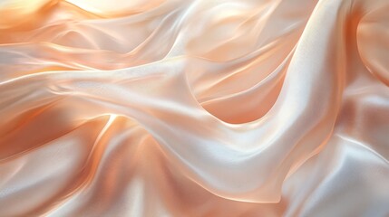Obraz premium Draped Peach Silk Fabric Showing Soft Texture