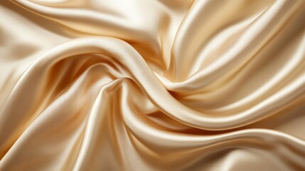 Fototapeta premium Elegant Draped Gold Satin Fabric Texture